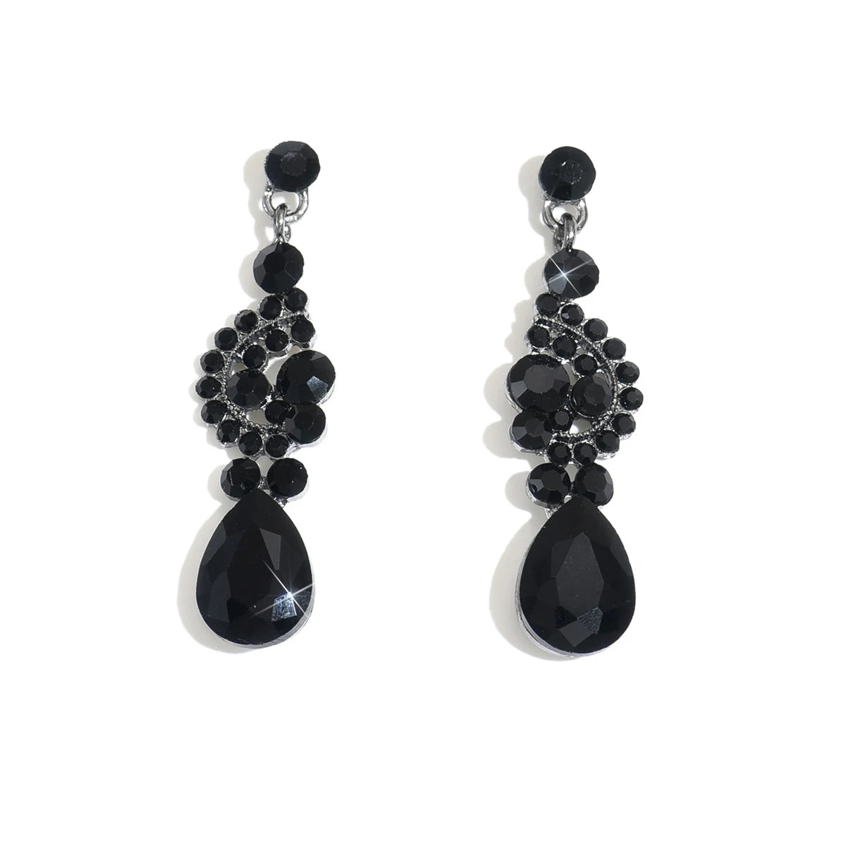 European and American Diamond Studded Flower Water Drop Atmospheric Earrings Fashion Personalized Design Earrings Luxury Exquis
