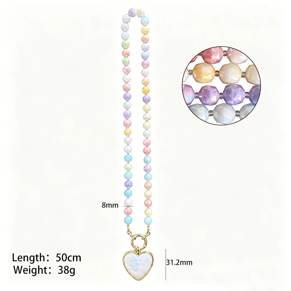Summer Dopamine Handmade Bead Flower Ball Necklace Ocean Shell Seahorse Heart Pendant Charm Beach Jewelry Gift for Women