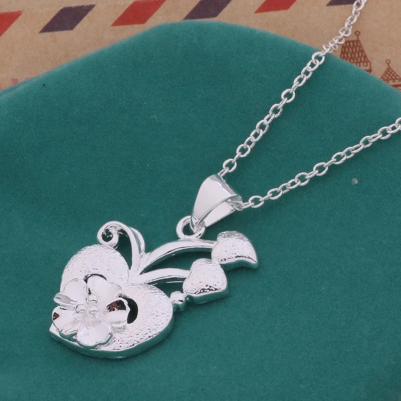 High Quality 925 Sterling Silver Necklace Pendant Chain For Women Exquisite Student Girlfriend Jewelry Accessories Gifts