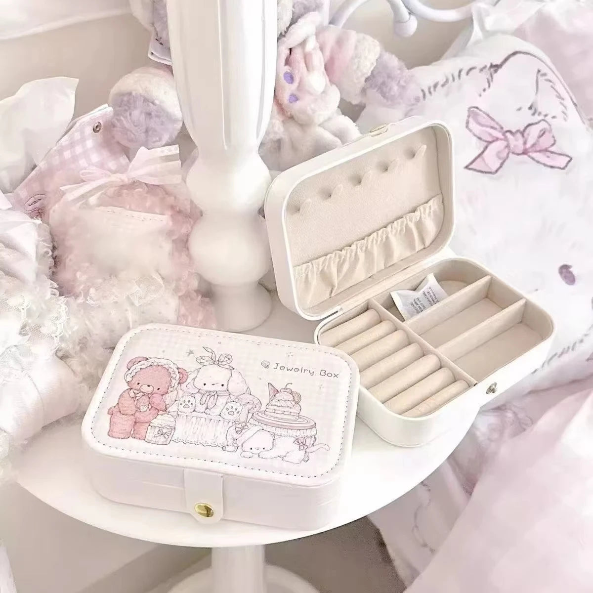Cute Portable Jewelry Box Jewelry Organizer Display Travel Earrings Necklace Storage Case for Women Ring Fashion Organizer