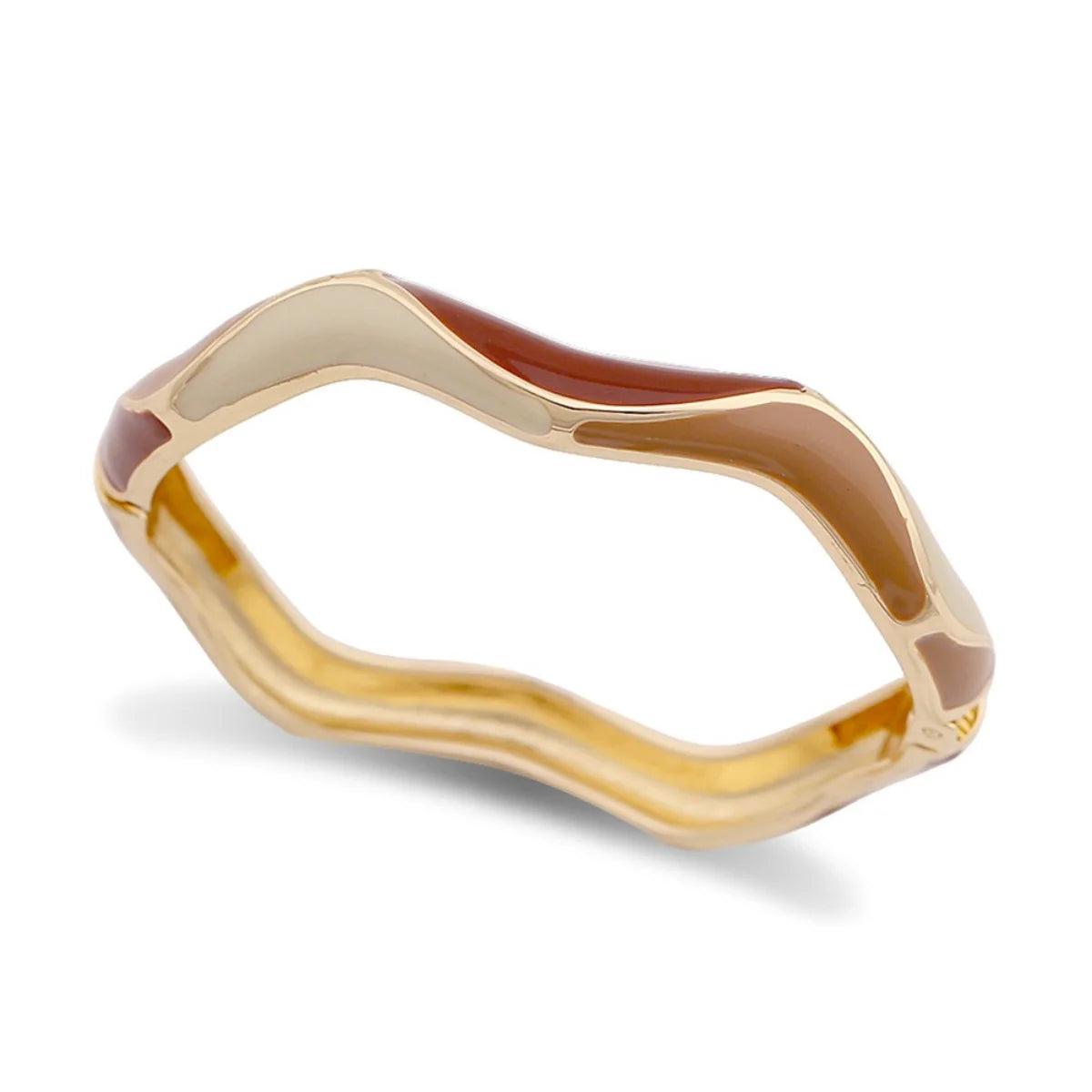 KMVEXO 7 Style Boho Beige Coffee Enamel Irregular Metal Bracelet For Women Men Punk Geometric Heart Cuff Bangle Fashion Jewelry