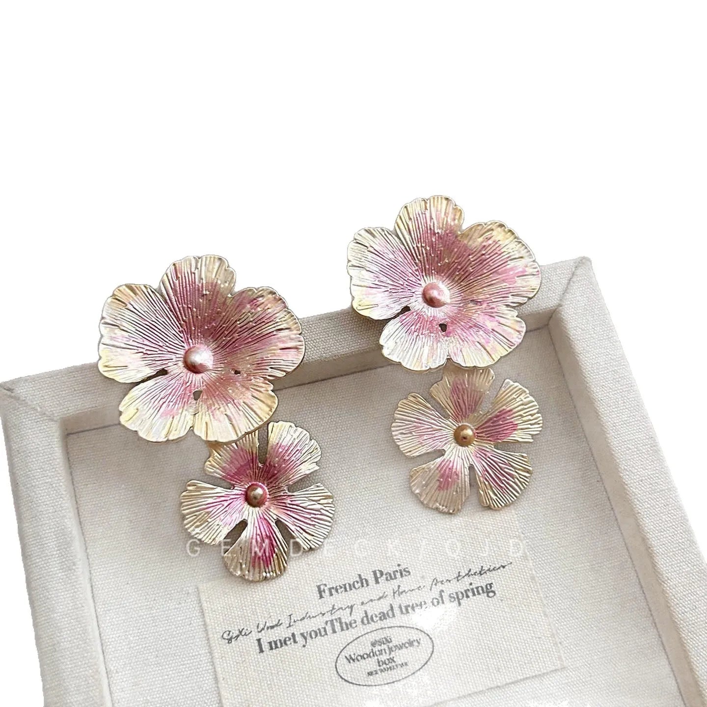 Enamel Flower Earrings New Fashion Vacation Style Exaggerated Exquisite Flower Tassel Earrings Wedding Party Jewelry Accessories