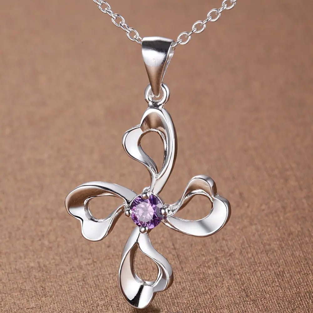 New 925 Sterling Silver Necklace Pendan Cross Beautiful For Women Exquisite Student Girlfriend Jewelry Accessories Wedding Gift