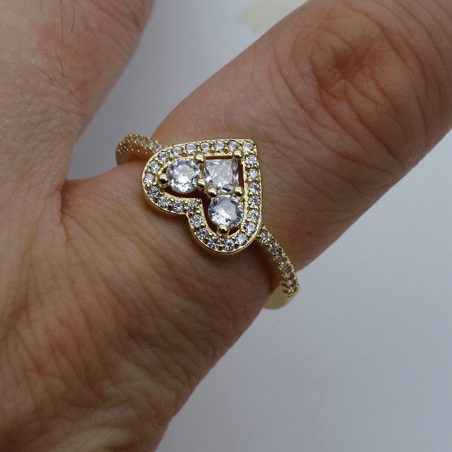 Opening Adjustable Heart Shaped Love Ring Copper Gold Plated Inlay Color plant Flower for women Party Jewelry