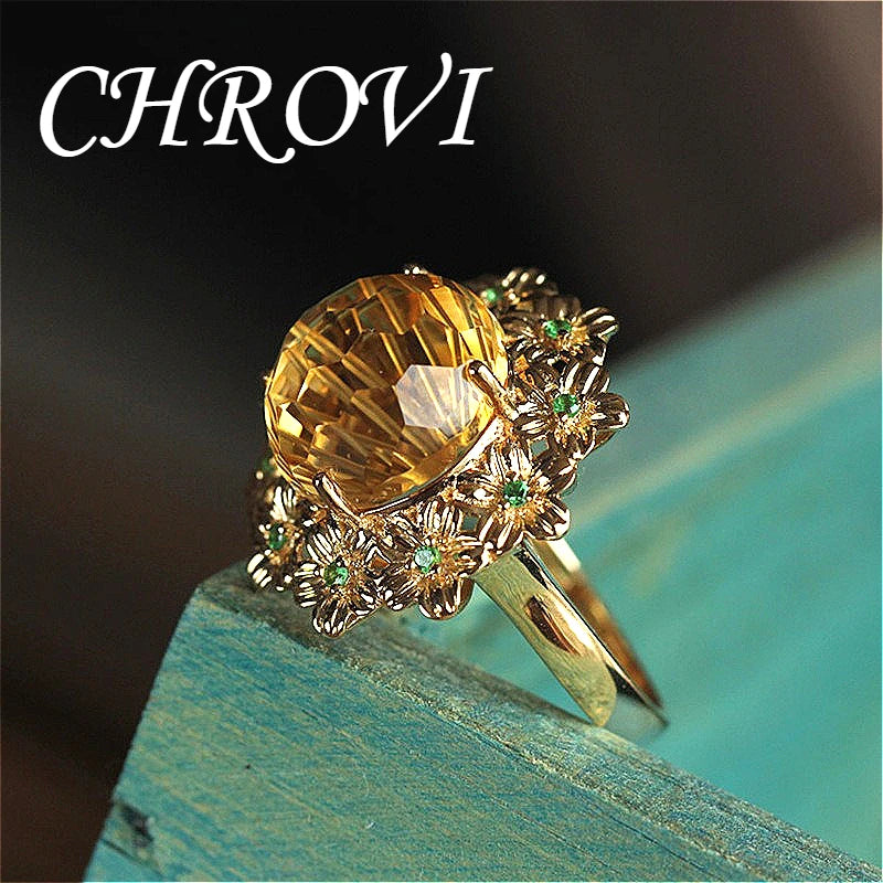Light luxury ice flower 18K gold versatile flower open ring ring for women jewelry