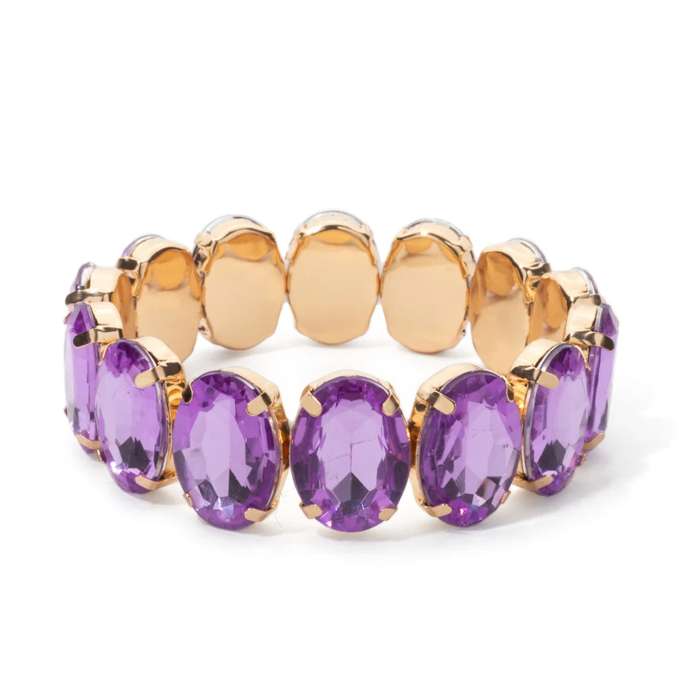 BEUTIFOR New Arrival 18mm Colorful Rhinestone Drop Bracelet for Women Gold Color Copper Prong Setting Crystal Jewelry