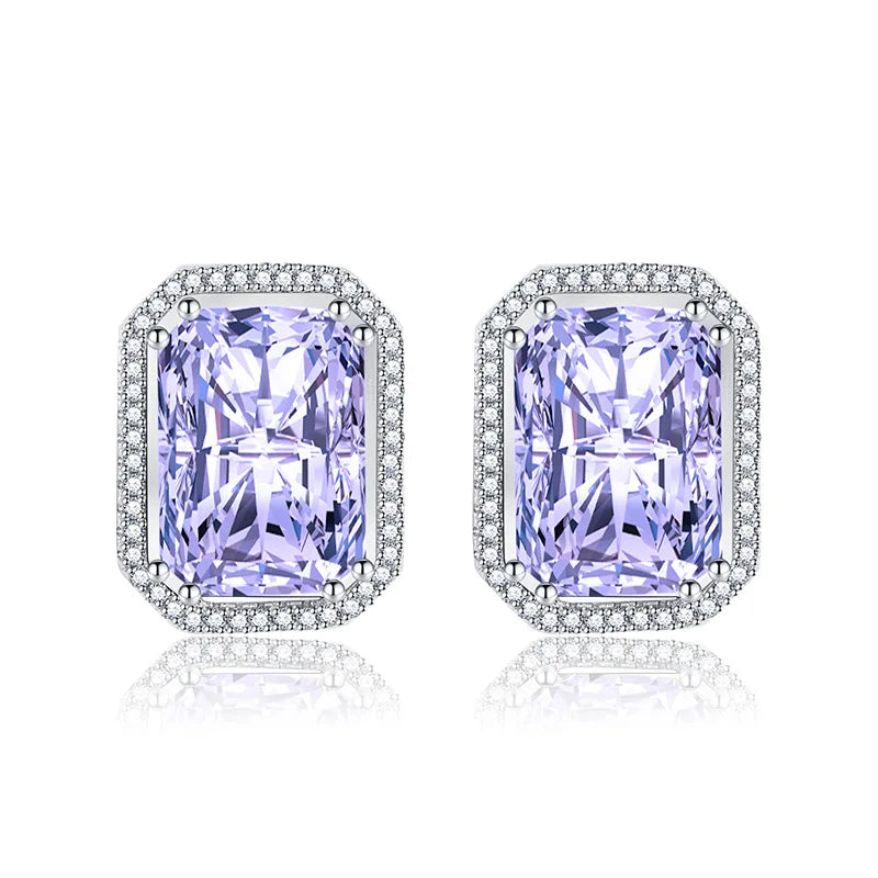 Nice Moissanite Stud Earrring 925 Sterling Silver Simplicity Exquisite For women Jewelry Wedding Plated 18K White Gold gift