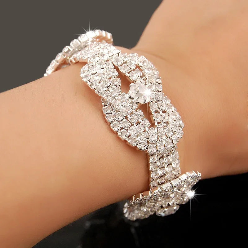 New Fashion Charm Bracelets 925 Silver AAAAA Zircon Crystal Women Bracelet Wedding Engagement Luxury Jewelry