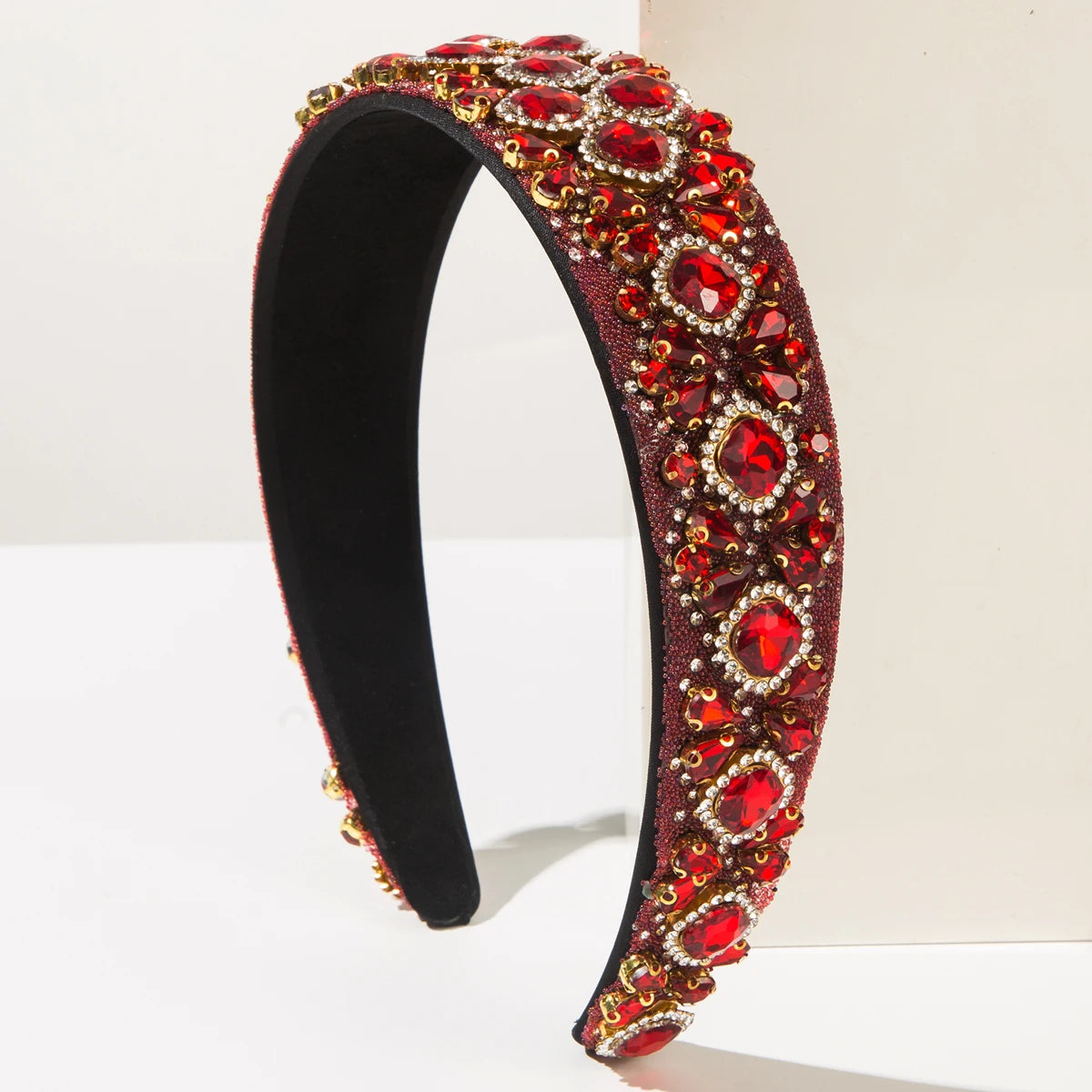 Retro New Headband Creative Baroque Full Diamond Shining Headband Light Luxury Style Wide Edge Hair Accessories