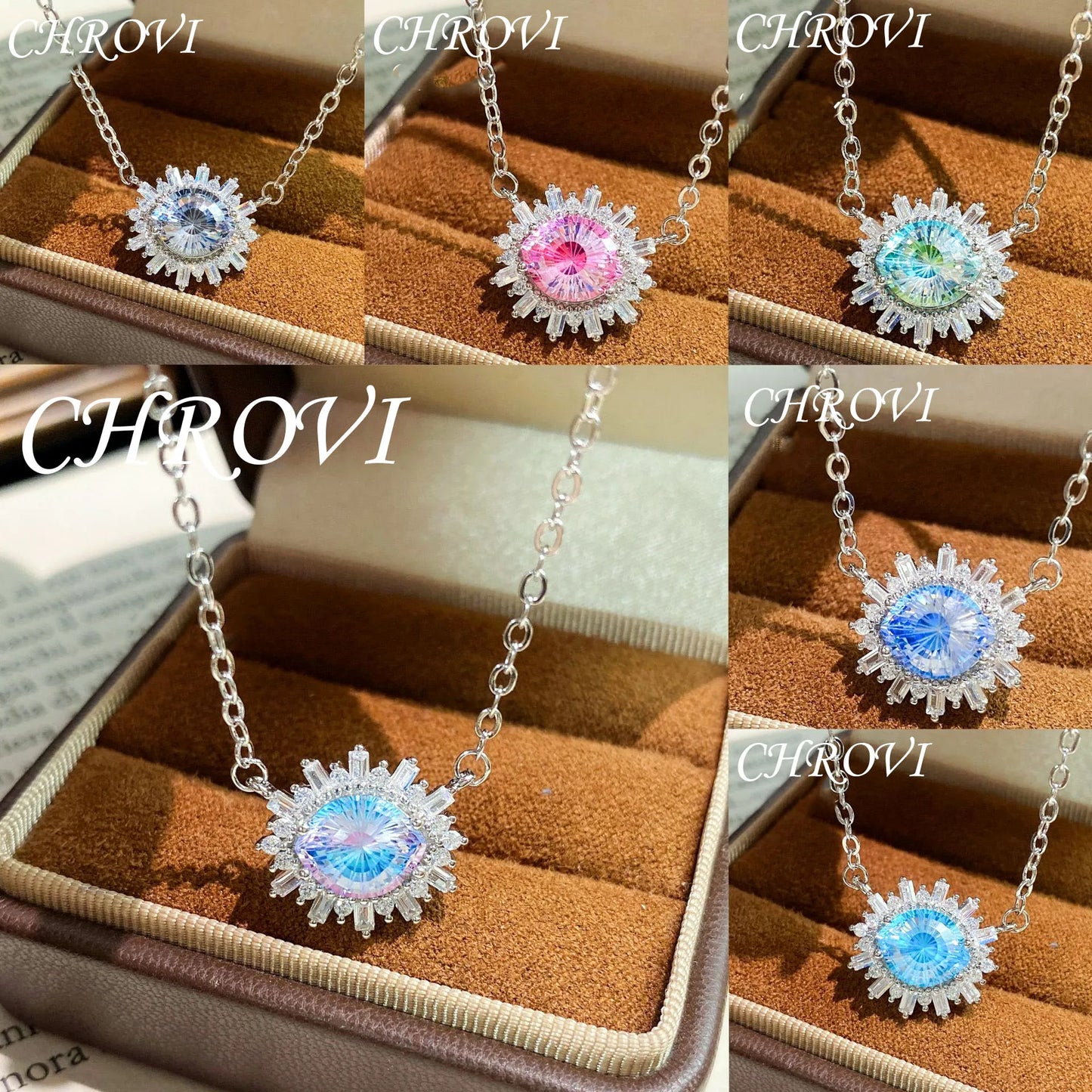 New Flashing 925 Sterling Silver Necklace Fashionable Light Luxury Collarbone Chain Necklace for Women