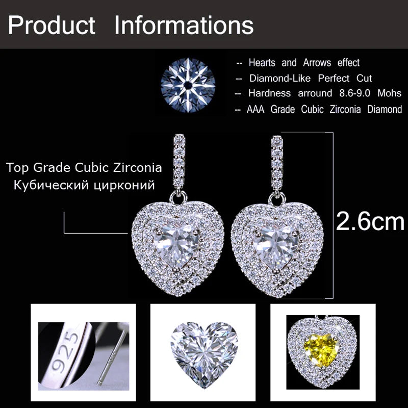 ThreeGraces Fashion Purple Green Zirconia Love Heart Shape Dangle Drop Earrings for Women New Trendy Daily Party Jewelry E1243