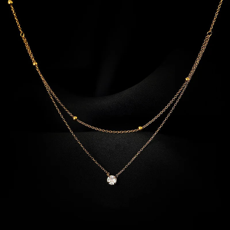 EILIECK Women's Retro Star Moon Pendant Necklace 18K Gold PVD Plated Stainless Steel Waterproof Layered Neck Chain Daily Jewelry
