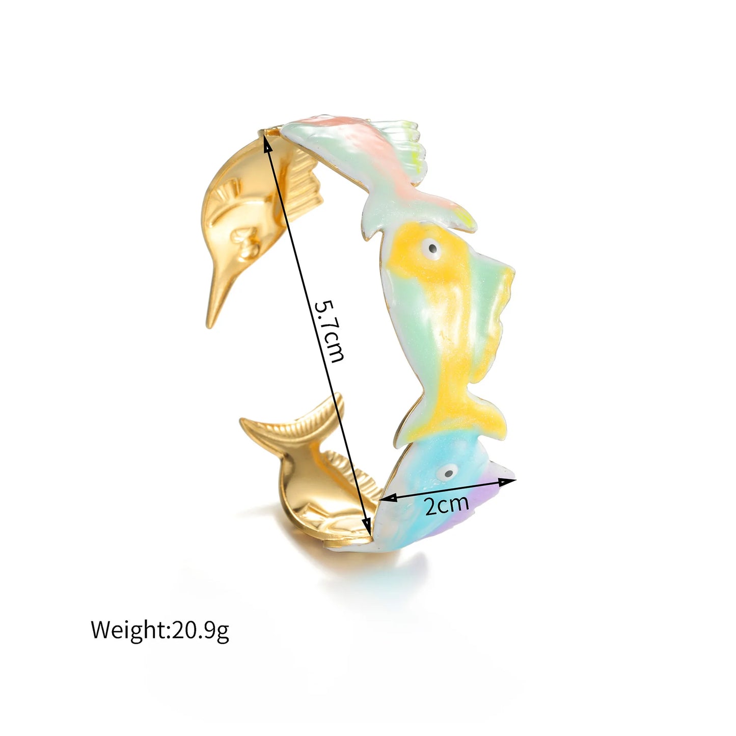 Freeteeme Stylish Colorful Oil Dripping Shell Starfish Bangle for Women Stainless Steel Ocean Series Open Bracelets Beach Gifts