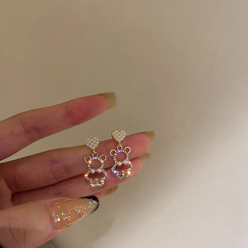 Cute Acrylic Candy Gummy Bear Dangle Earrings for Women Rainbow Bear CZ Hoop Earrings 2026 Fashion Sweet Girl Jewelry