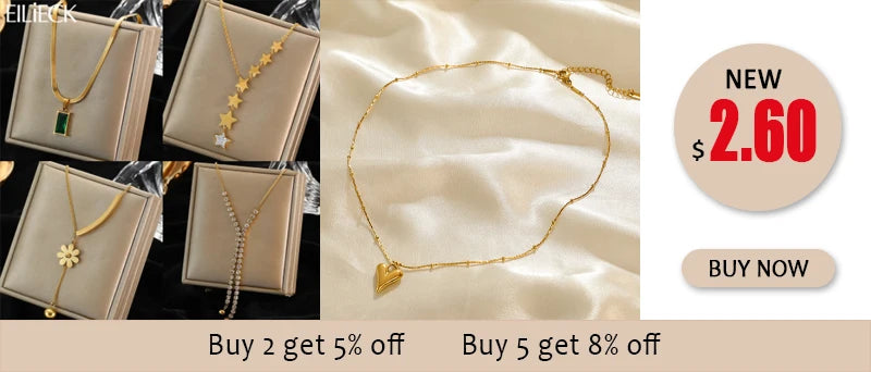 EILIECK 316L Stainless Steel Chain Love Heart Pendant Fot Women Shiny Necklace Wedding Jewelry Gifts Fashion Necklace for Girls