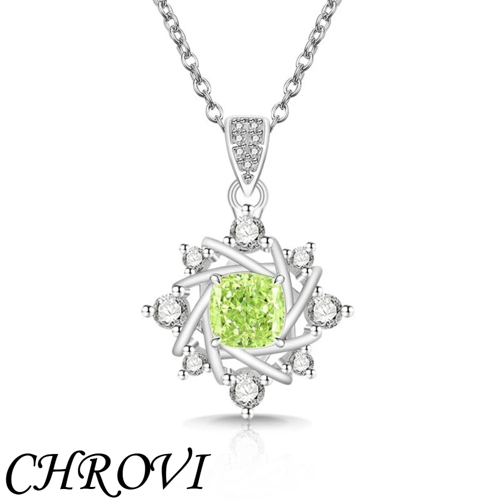 Exquisite 925 sterling silver gemstone ice flower octagonal star necklace, fashionable and versatile,high-carat diamond necklace