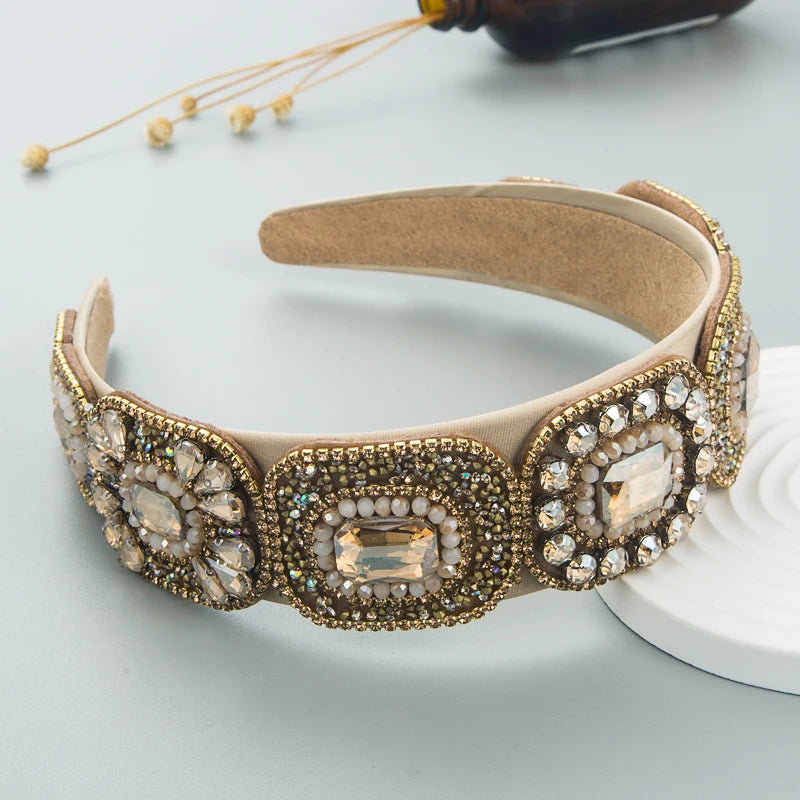 Fashionable New Style Brilliant Crystal Baroque Headband Grottoes With High Grade Fragrant Headband Accessories