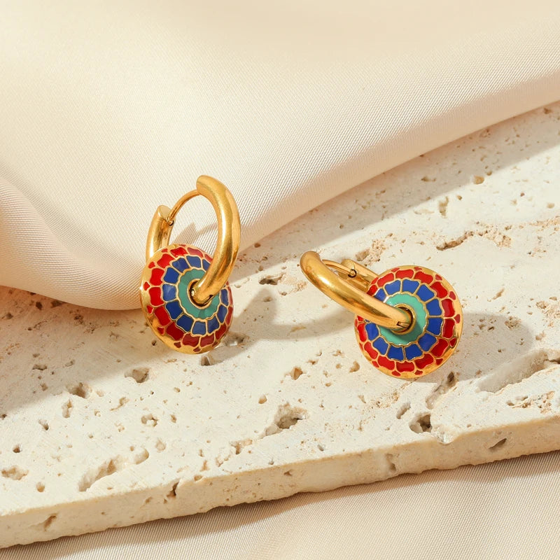 EILIECK 316L Stainless Steel Vintage Hoop Earrings For Women Girl Fashion Waterproof Small Ear Buckle Jewelry Gift Party Bijoux
