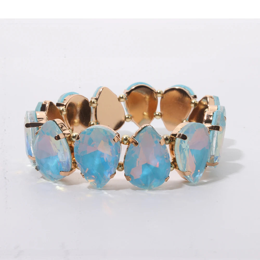 BEUTIFOR Crystal Peach Love Bracelets For Women Handmade Colorful Peach Heart Bangle