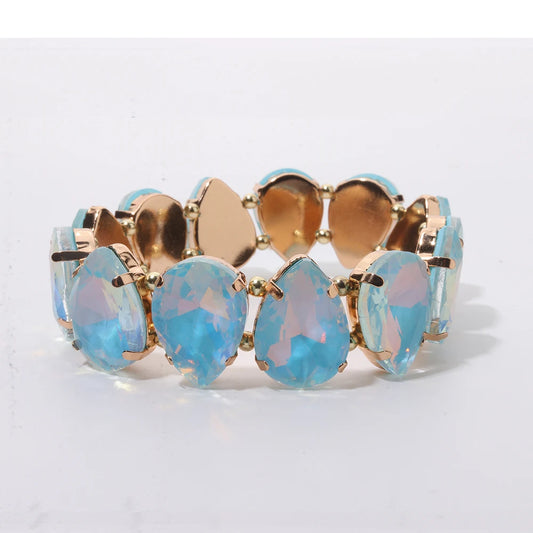 BEUTIFOR Crystal Peach Love Bracelets For Women Handmade Colorful Peach Heart Bangle