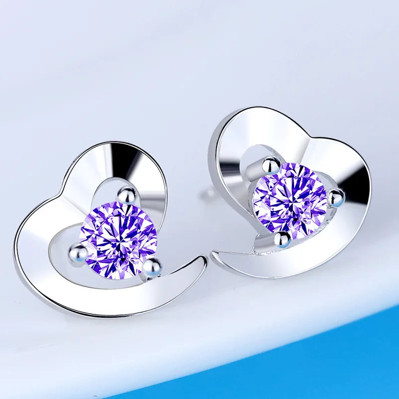 Hot Sale 925 Sterling Silver Earrings AAA Zircon for Women Fashion Party Original Jewelry Gifts Wedding Gift cute