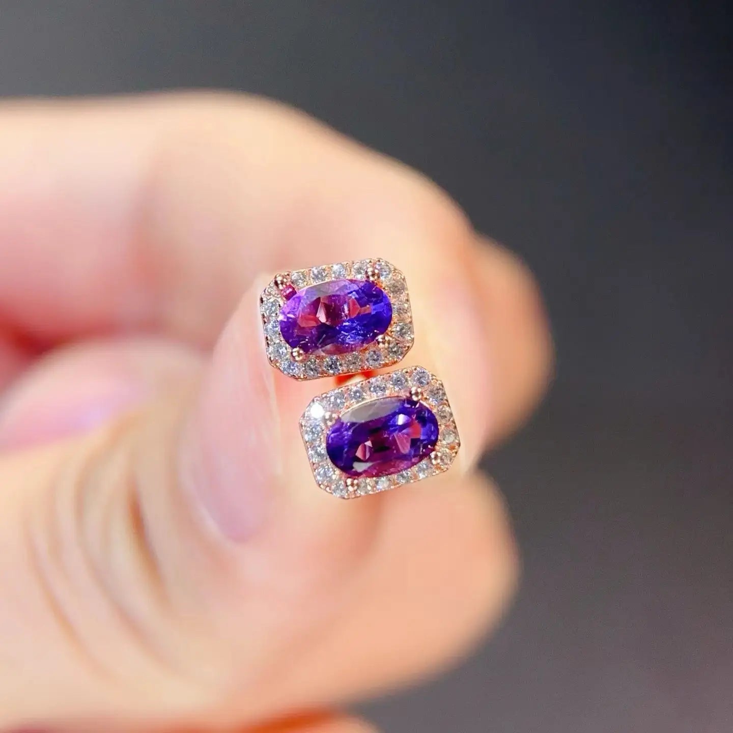 Natural Amethyst 925 Silver Earrings with Certificate 4x6mm Genuine Amethyst Earrings Fashion Daily Commute Jewelry for Women