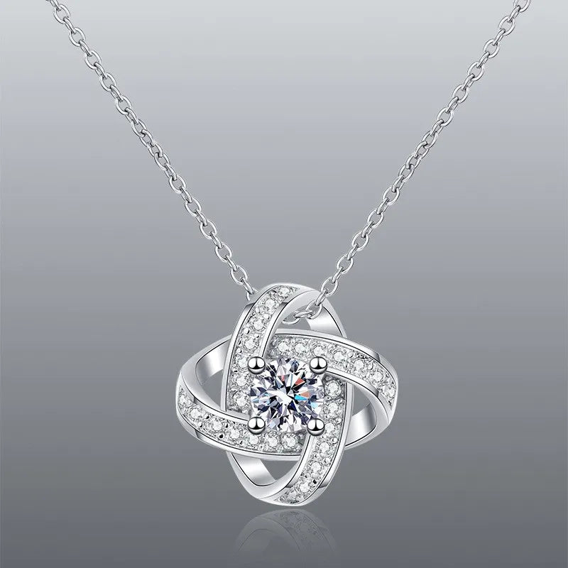 925 Sterling Silver Set High Quality 5A Zircon Necklace Earring Ring Chain Fashion Jewelry For Women Wedding Birthday Gift