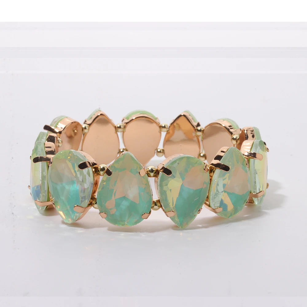 BEUTIFOR Crystal Peach Love Bracelets For Women Handmade Colorful Peach Heart Bangle