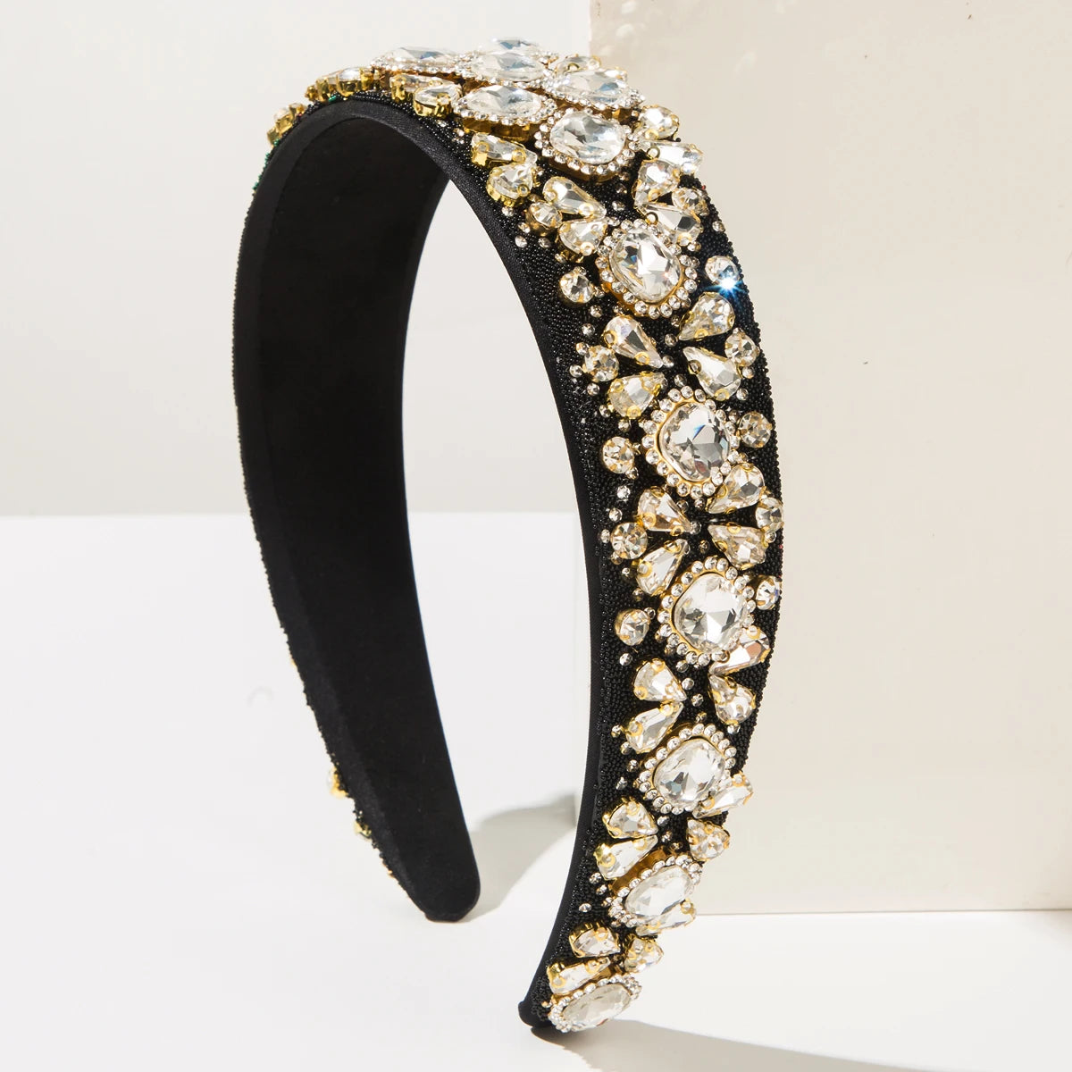 Retro New Headband Creative Baroque Full Diamond Shining Headband Light Luxury Style Wide Edge Hair Accessories