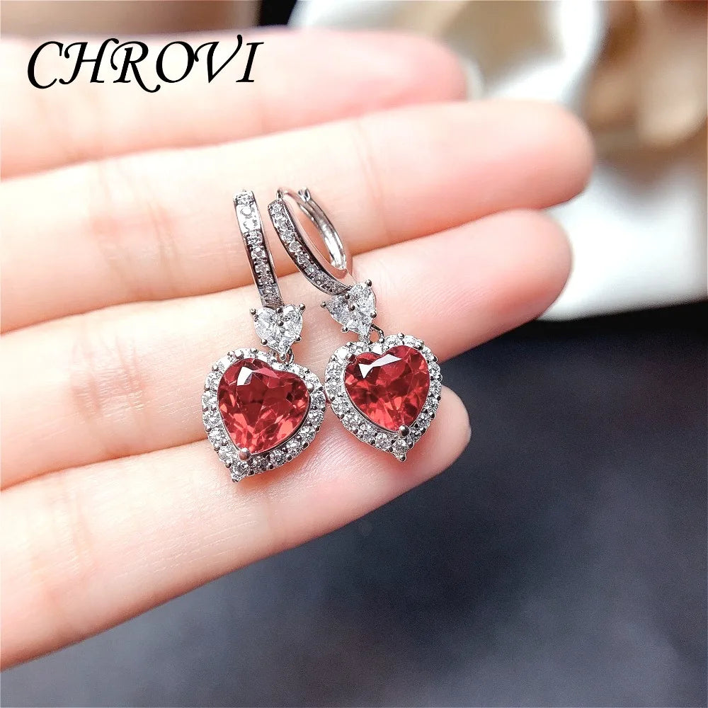 Light luxury 925 sterling silver new Palan set of ring, pendant, earrings, studs, sweet heart, fashionable and simple