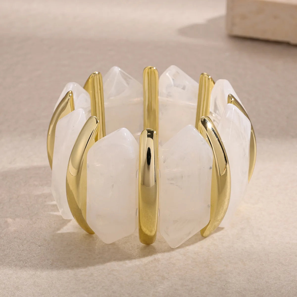 KMVEXO 10 Colors Smudging Bangle Geometric Wide Elastic Chunky Bracelets for Women Men Personality Acrylic Bracelet Hand Jewelry