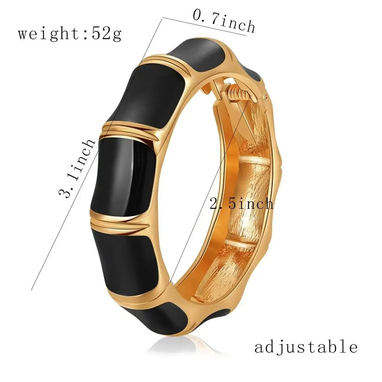 KMVEXO Black Imitation Enamel Shape Round Metal Wide Bangles for Women Geometric Irregular Spring Bracelet Pulseras Jewelry