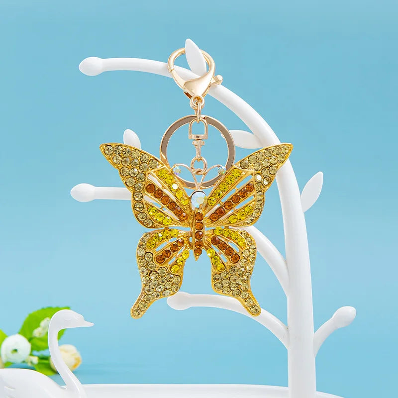 Crystal Delicate Bow Pearl Ballerina Girl Key Chain Pendant Rhinestone Women Handbag Car Key Chains Beautiful Girls Bag Pendant