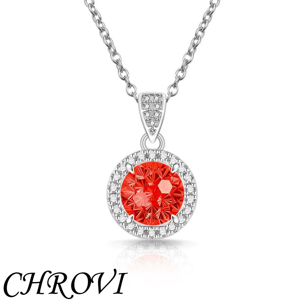 Luxurious 925 sterling silver gemstone princess square pendant necklace - fashionable and versatile