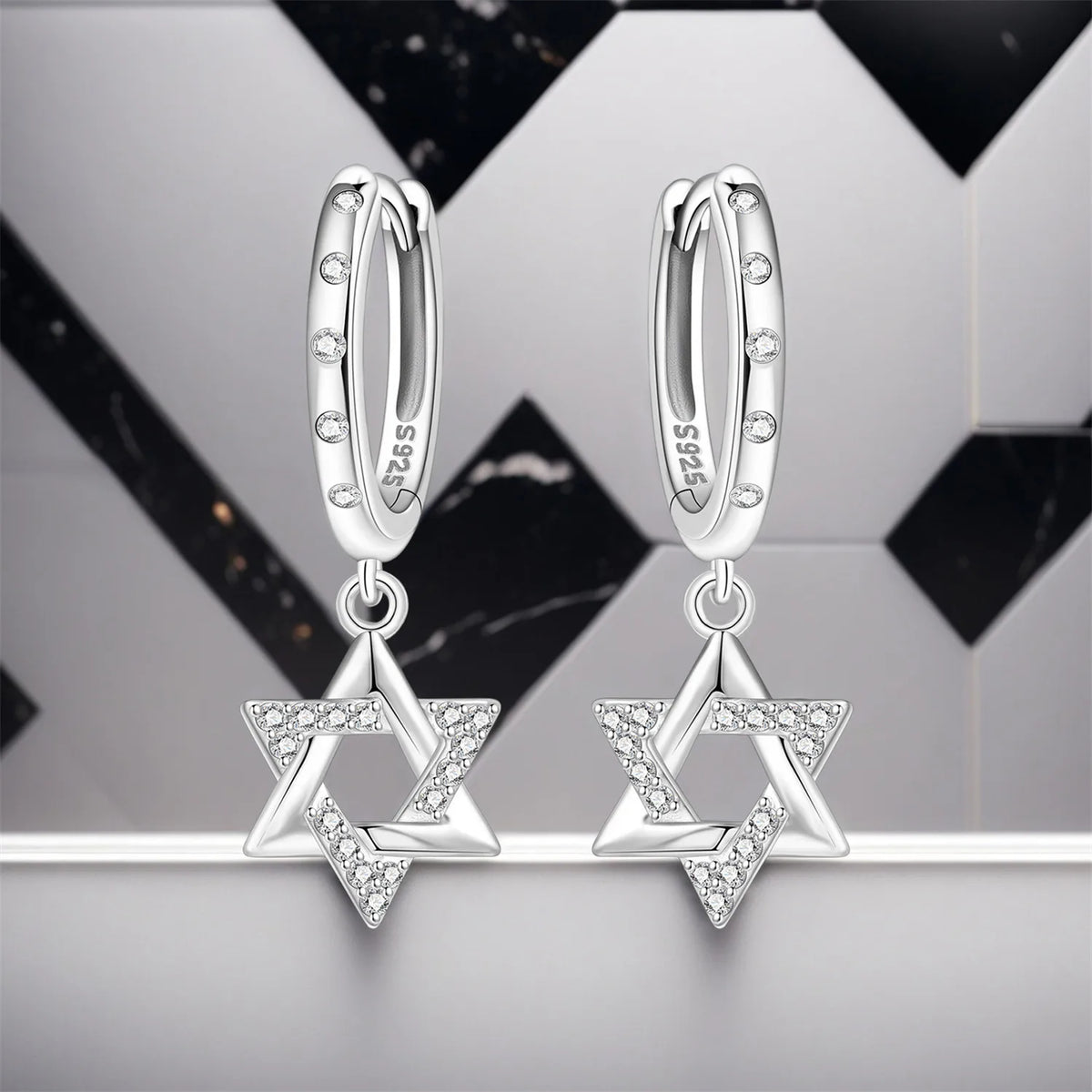 Orstarry 925 Sterling Silver Shining Starry Sky Series Drop Earrings Women Earrings Charm Fashion Versatile Party Jewelry Gifts