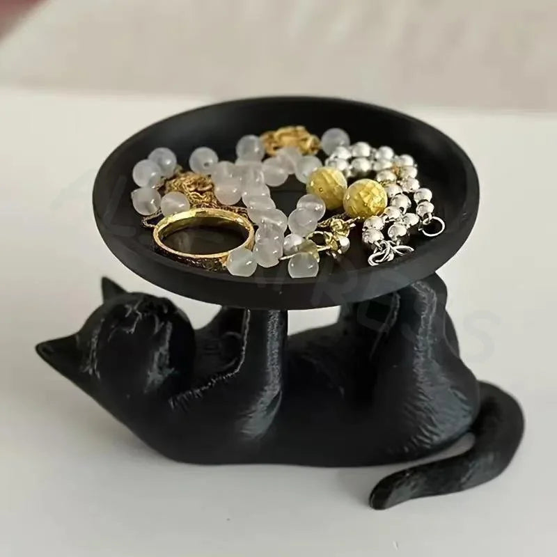 Playful And Cute Cat Design, Novel Style, Ideal For Desktop Organization 3D Printed Fun Cat Jewelry Tray