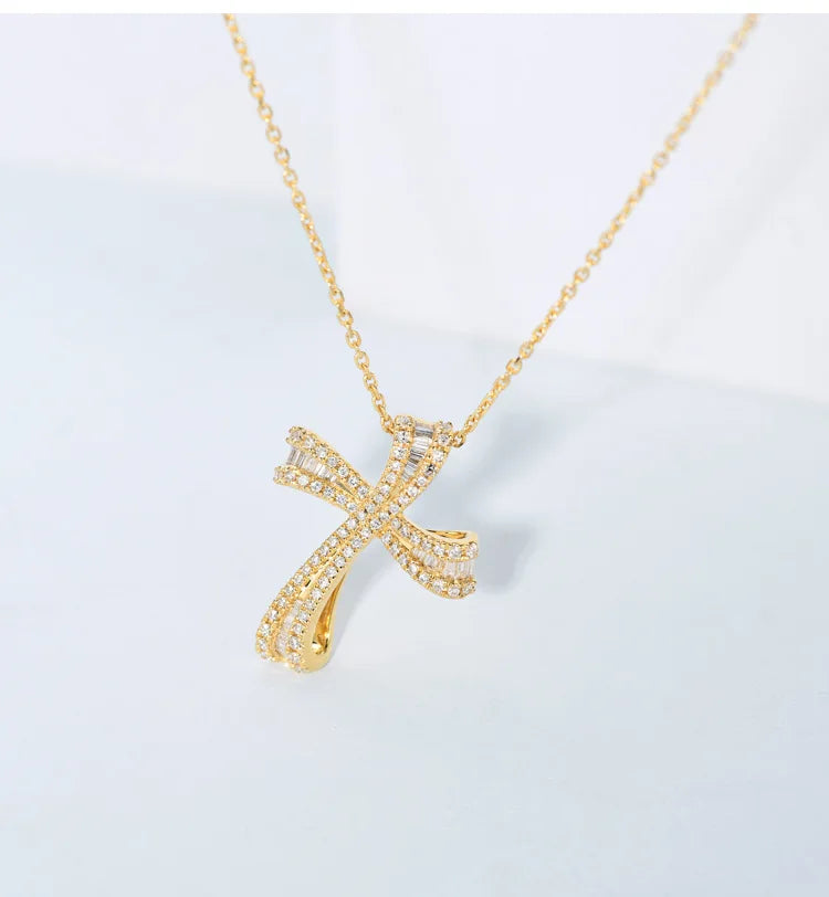 Classic Handmade Hip hop Big Cross pendant 925 Sterling Silver Zircon Vintage Pendant Necklace For Women Men Wedding Jewelry