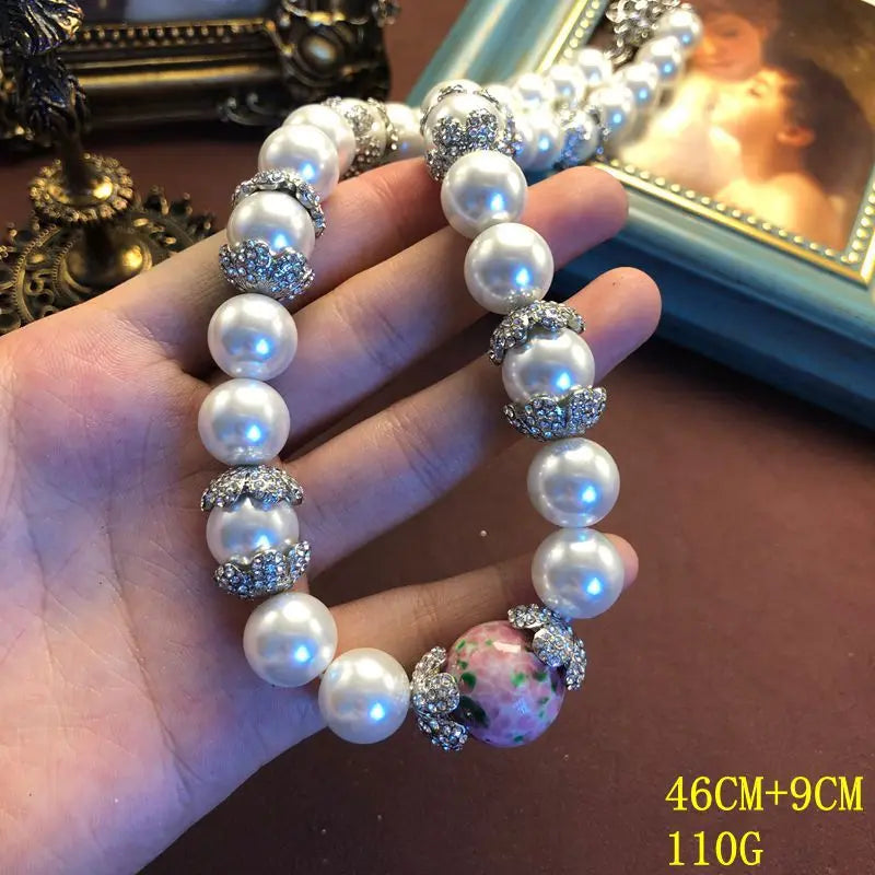 Women Pearls Earrings for Women Vintage Palace Style Elegant Jewelry Light Luxury Dinner Party Exquisite Pendientes Mujer