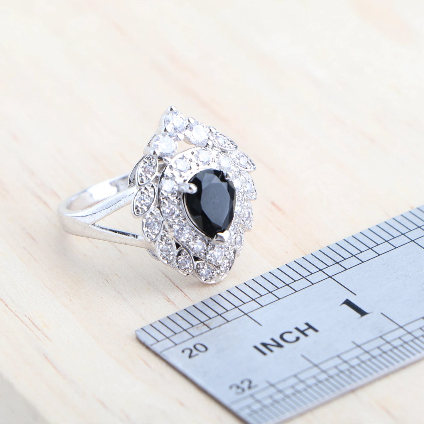 Ladies Bridal Jewelry Sets Silver 925 Black Zirconia Earrings Jewellery For Women Rings Pendant Wedding Necklace Set Bracelets