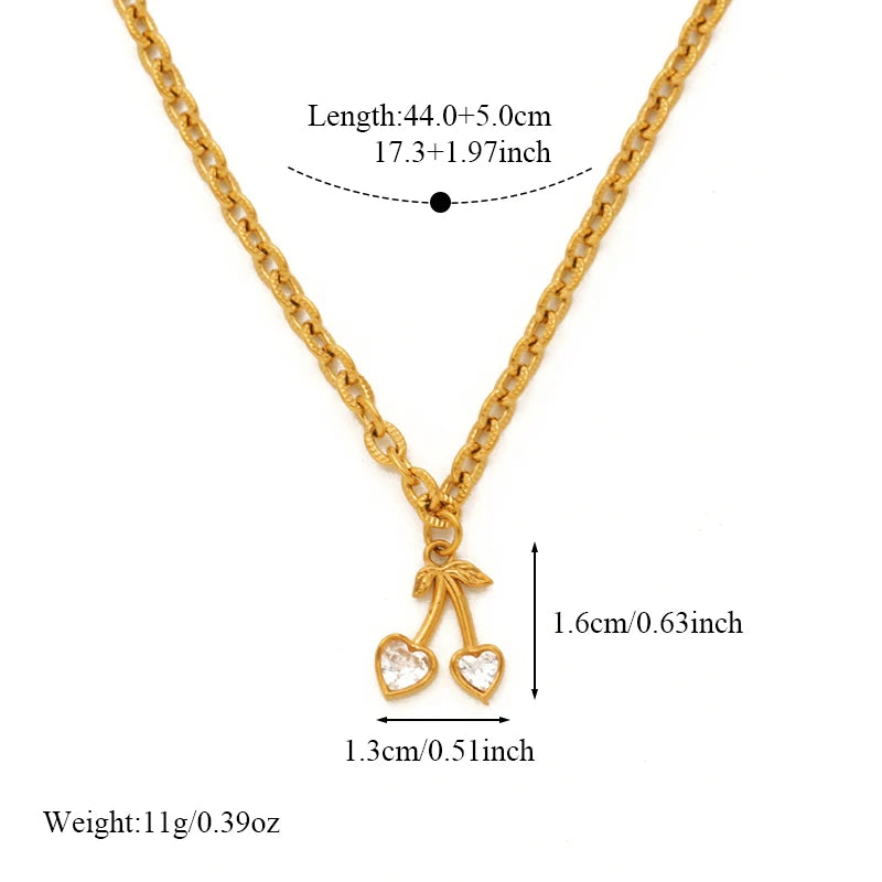 EILIECK Women's Butterfly Zircon Crystals Pendant Necklace Trendy Stainless Steel Waterproof Neck Chain Daily Jewelry Gift