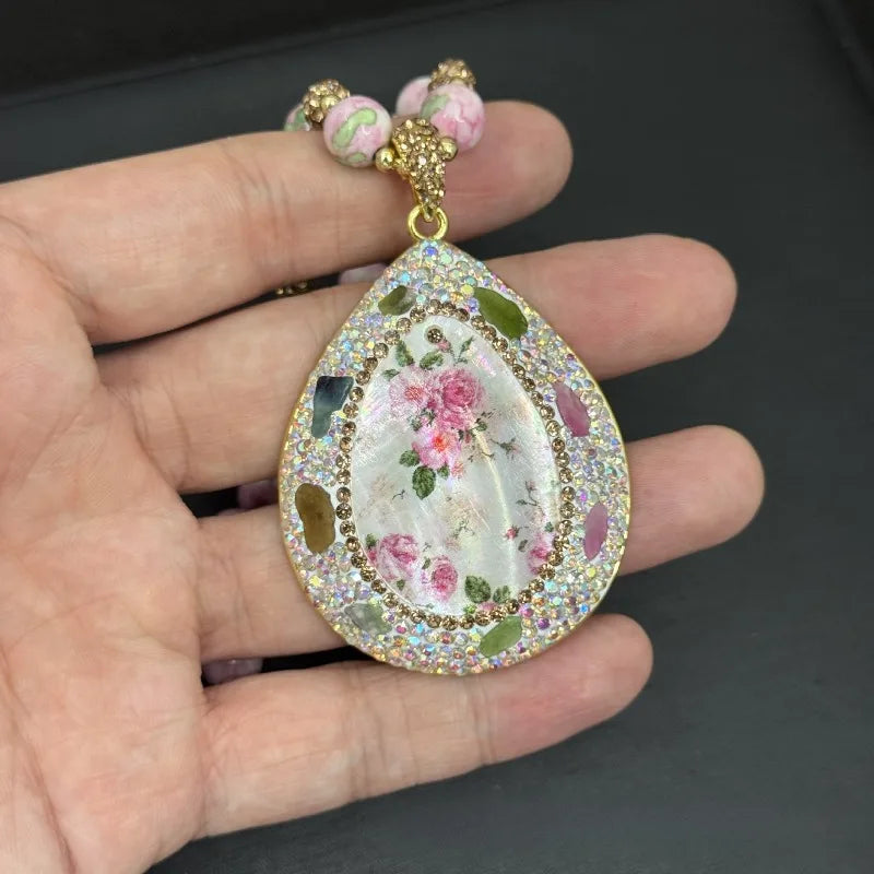 Floral Necklaces for Women Beads Chinese Style Geometric Vintage Banquets Jewelry Elegant Exquisite Collares Para Mujer