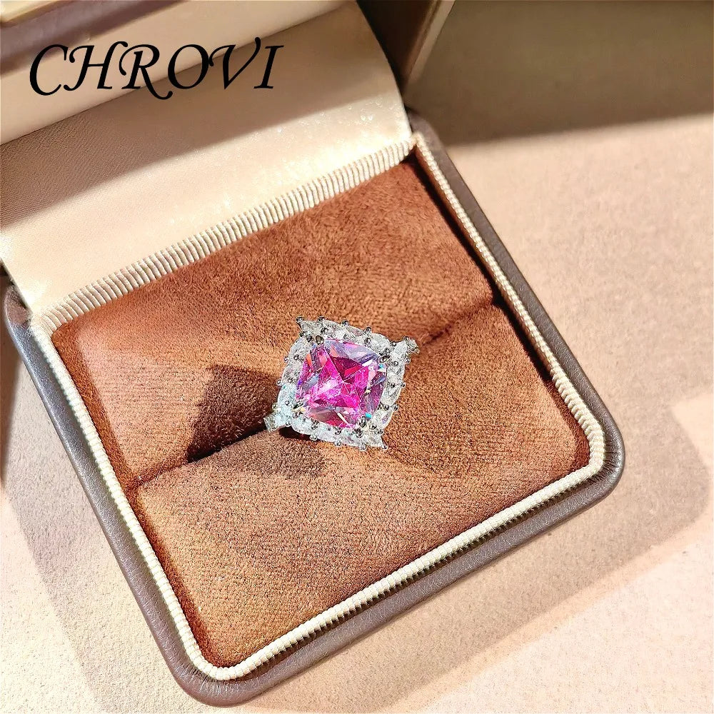 Light Luxury 925 Sterling Silver Set, Diamond Ring for Women, Elegant Pendant Necklace, Gemstone Stud Earrings