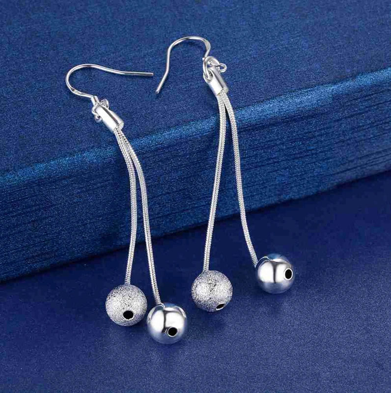 925 Sterling Silver Earrings Hot Beads For Women Exquisite Student Girlfriend Jewelry Accessories Wedding Fashion Gift