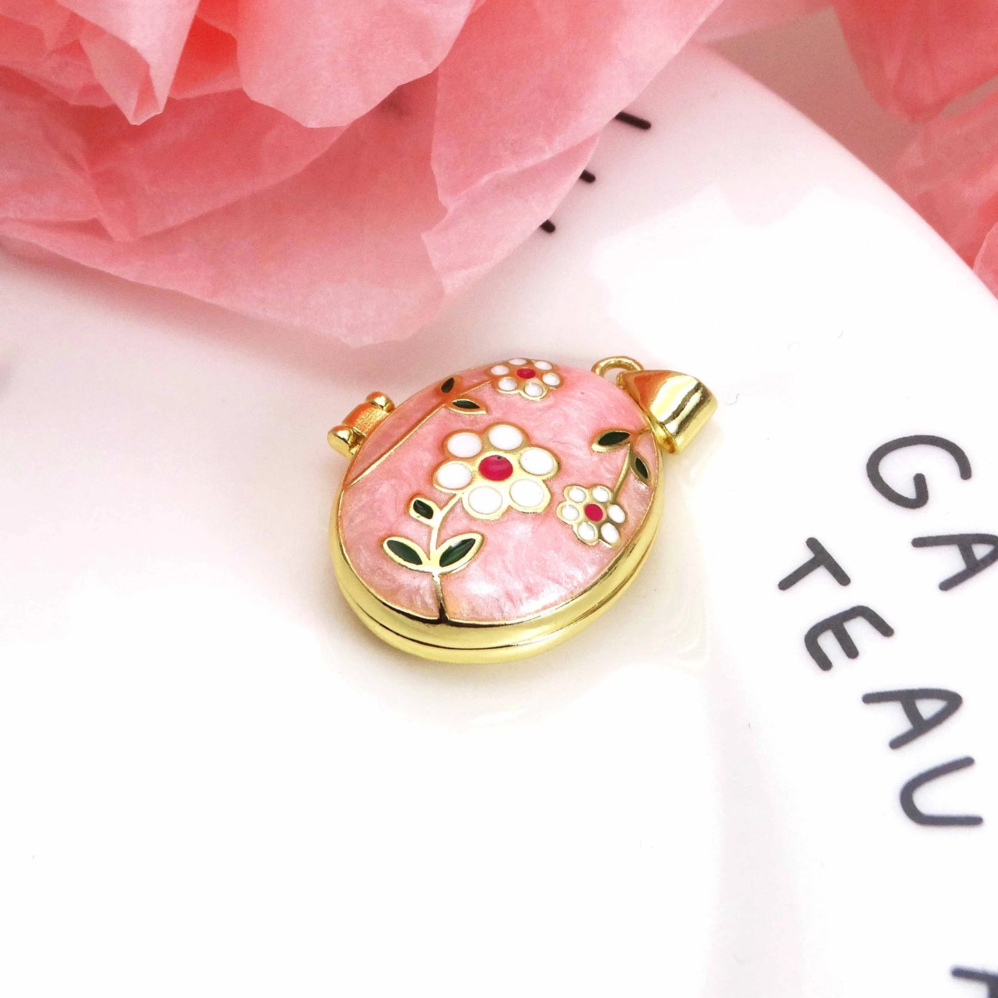 Micro Zircon oil drip photo box Pendant necklace case gaine pendant necklace copper chain jewelry necklace