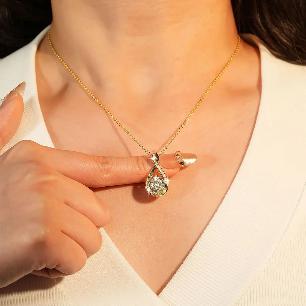 OXTAO Infinity Moissanite Pendant Necklace 8mm&1.2mm D VVS1 for Women 14K Gold Filled Clavicle Chain Necklace Fine Jewelry Gift