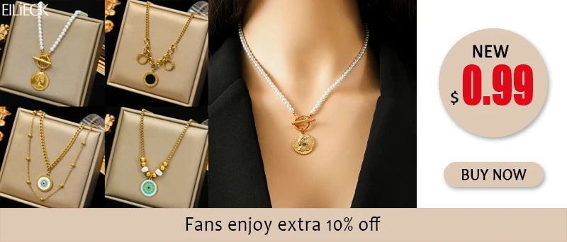 EILIECK 316L Stainless Steel Exaggerated Acrylic Link Thick Chain Necklace For Women Girl Fashion Leaves Neck Chain Jewelry Gift