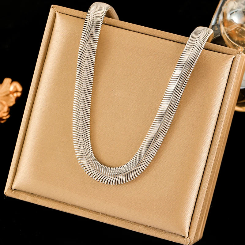 EILIECK 316L Stainless Steel High Quality Chain Collar Necklace For Women Silver Color Neck Chain Trendy Fashion Jewelry Bijoux