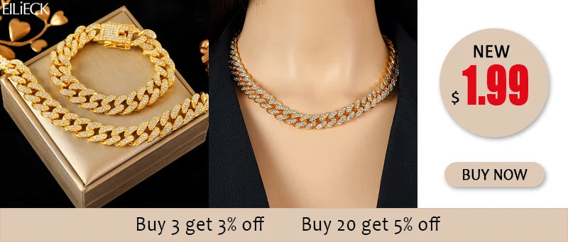 EILIECK 316L Stainless Steel Metal Gold Color Oval Link Chain Necklace Bracelet Set For Women Fashion Punk Waterproof Jewelry