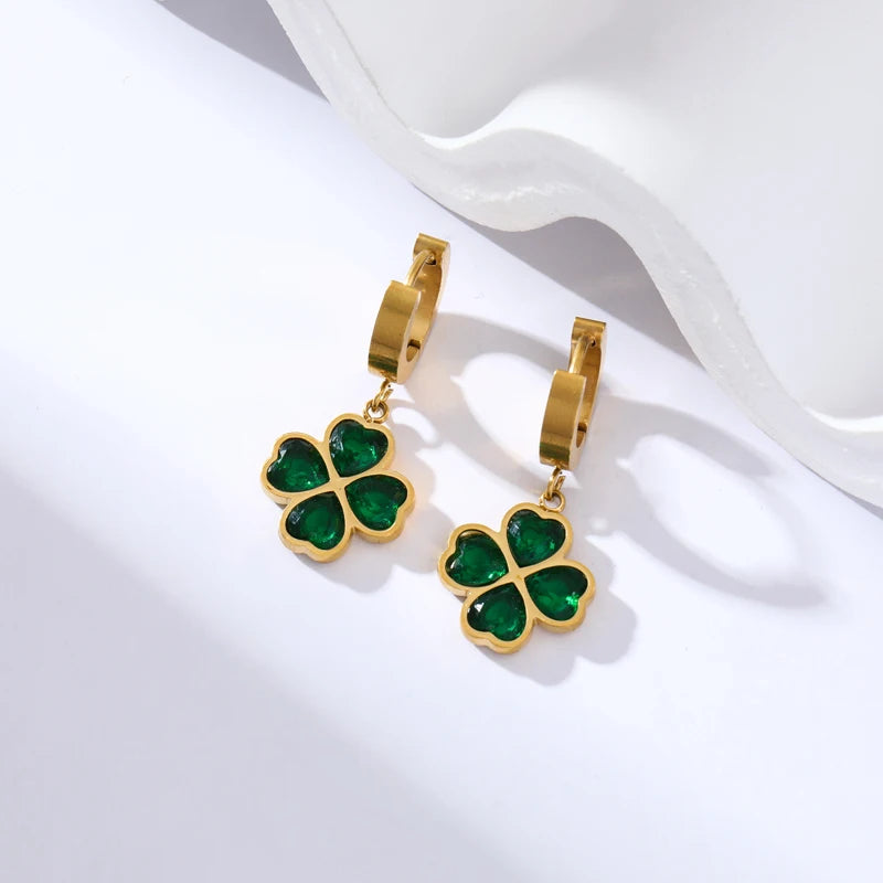 EILIECK 316L Stainless Steel Flower Butterfly Bear Drop Earrings For Women Fashion Ear Dangle Eardrop Jewelry Party Gift Bijoux