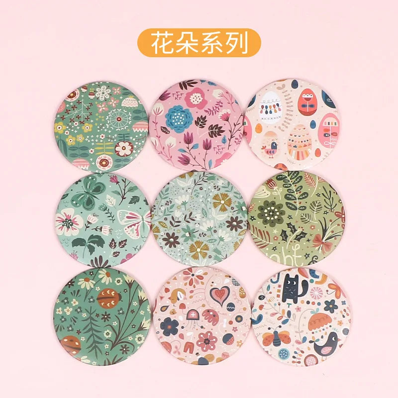30 Pcs Cartoon Flower Cosmetic Mirror / Sweet Women Makeup Pocket Mini Portable /Nice Party Christmas Gift